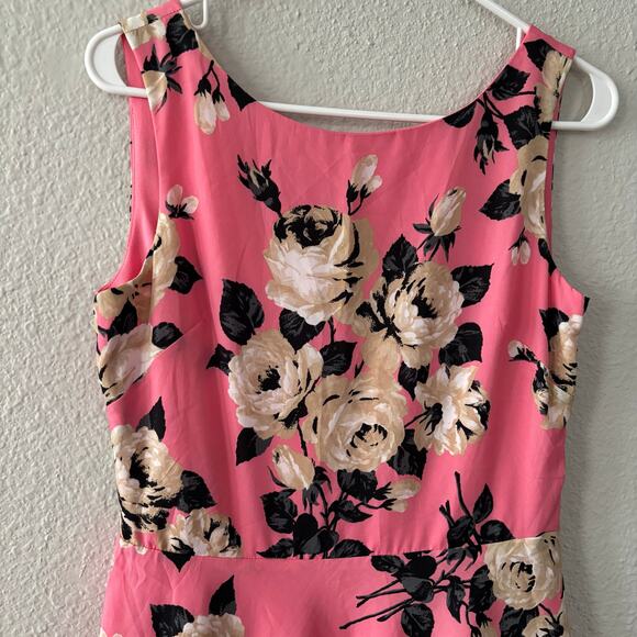 Betsey Johnson Pink Floral Fit and Flare Pleated Mini Dress Size 6 - Picture 10 of 10